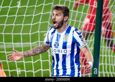 San Sebastian, Spain. 03rd Oct, 2020. Spanish La Liga soccer match Real Sociedad vs Getafe at Reale Arena Anoeta Stadium, San Sebastian, October 03, 2020 La Liga/Cordon Press Credit: CORDON PRESS/Alamy Live News Stock Photo