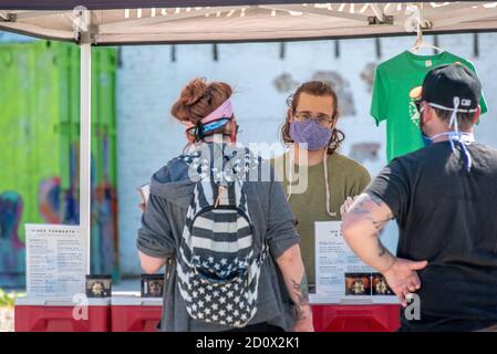 Shopping at the Waverly Market, baltimore, Maryland Stock Photo