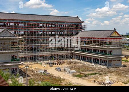 New building of Wat Mangkon Kamalawat - Wat Leng Noei Yi in Nonthaburi, Thailand. Stock Photo