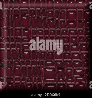 3D render. Dark red abstract background that could mimic crocodile or other reptile skin Stock Photo