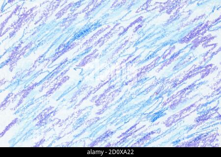 Crayon scribble background. Blue oil pastel strokes.  Hand drawn texture Stock Photo