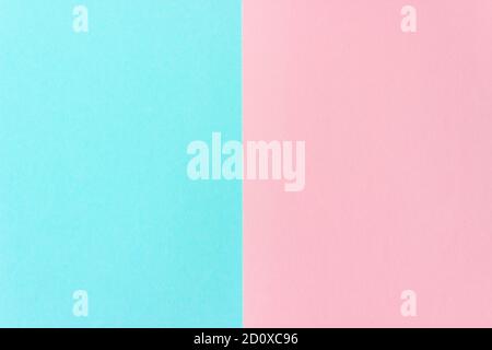 Abstract pastel blue pink paper texture. Color paper geometric flat lay background Stock Photo