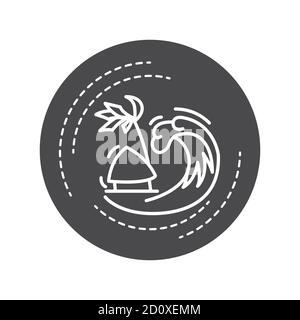 Tsunami black glyph icon. A series of waves caused by earthquakes or undersea volcanic eruptions. Pictogram for web page, mobile app, promo. UI UX GUI Stock Vector