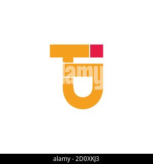 letter tj simple geometric line colorful logo vector Stock Vector