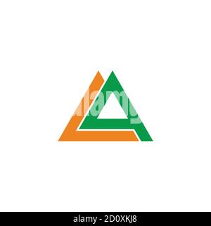 abstract letter la triangle line geometric design logo vector Stock Vector