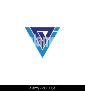 abstract triangle letter gv geometric line logo vector Stock Vector