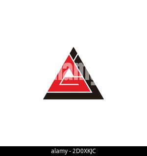 letters gj triangle simple geometric line art logo vector Stock Vector