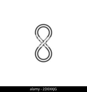 number 8 infinity shadow overlapping line colorful design logo vector Stock Vector