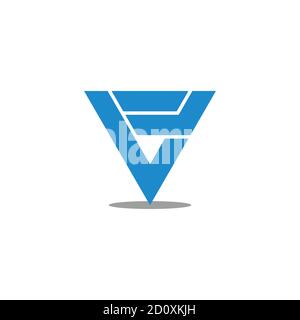 abstract stripes letter v triangle geometric line logo vector Stock Vector