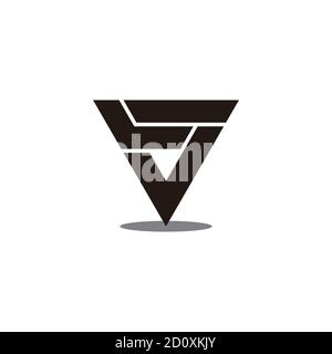 abstract stripes letter sv triangle geometric line logo vector Stock Vector