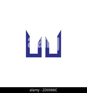 abstract letter wj simple geometric linear logo vector Stock Vector