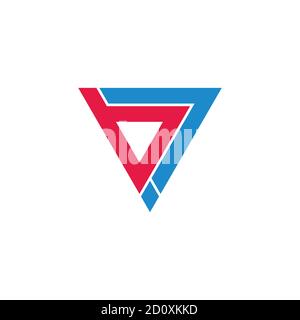 abstract letters b triangle line arrow geometric logo vector Stock Vector