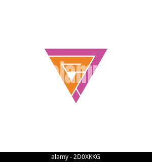 abstract letters e triangle line arrow geometric logo vector Stock Vector