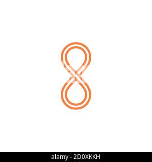 number 8 stripes infinity shadow line colorful design symbol vector Stock Vector