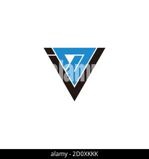 abstract triangle letter iv geometric line logo vector Stock Vector