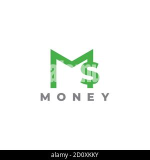 letter m money dollar green design symbol logo vector Stock Vector