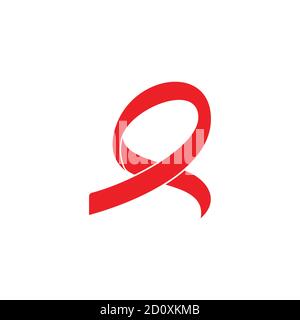 red ribbon motion 3d design vector fit for logo decoration Stock Vector