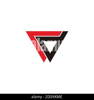 abstract letters rd triangle line arrow geometric logo vector Stock Vector