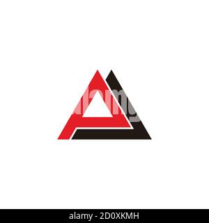 abstract letter pl triangle line geometric design logo vector Stock Vector