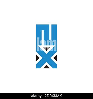 letter nx square geometric triangles symbol logo vector Stock Vector