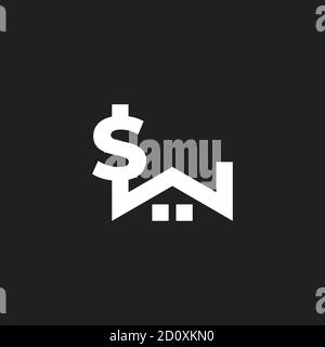 letter s home roof shape geometric simple logo vector Stock Vector