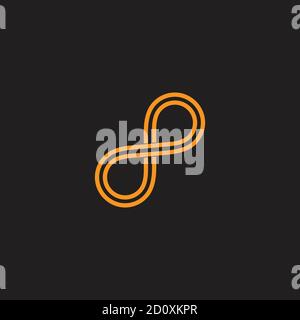 letter dp stripes infinity lines flat design logo vector Stock Vector
