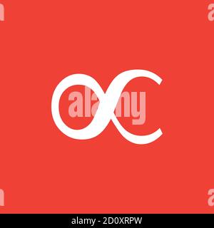 Infinity Icon On Red Background. Red Flat Style Vector Illustration. Stock Vector