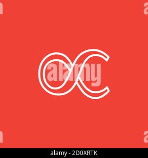 Infinity Line Icon On Red Background. Red Flat Style Vector Illustration. Stock Vector