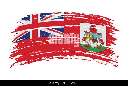 Bermuda flag in grunge brush stroke, vector Stock Vector