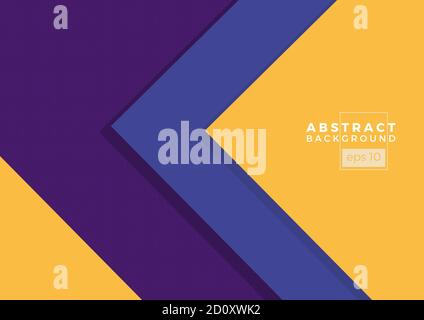 Digital painting. Abstract geometric colorful vector banner and background. Triangles and arrows in blue, purple and yellow Stock Vector
