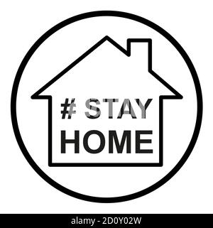 Stay home  icon, house symbol, quarantine covid virus vector illustration isolated on white background . Stock Vector
