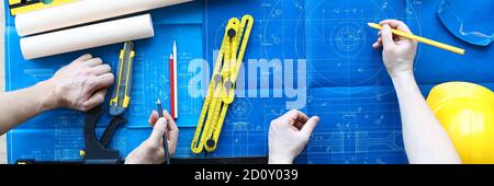 Professional repairmans at work Stock Photo