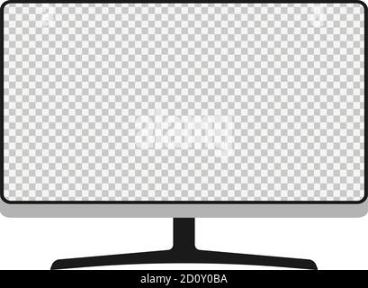 Thin monitor frame vector with blank white screen isolated . Stock Vector