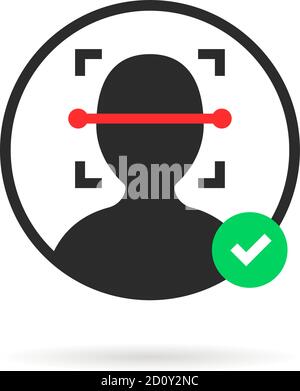 approved face id scanner logo Stock Vector