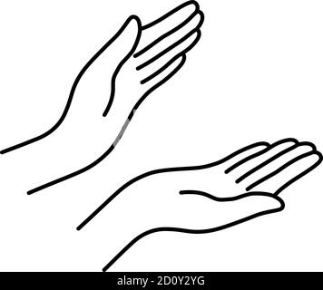 thin line woman hands like applause Stock Vector
