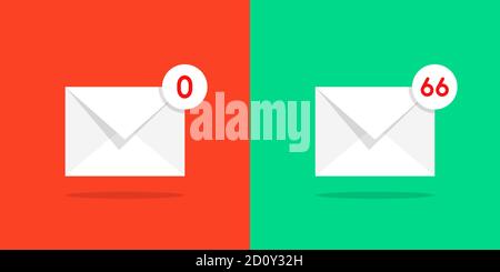 color full and empty mail box Stock Vector