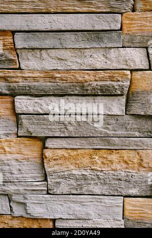 Facing stone Tanvald. Wall of decorative-facing stone Stock Photo