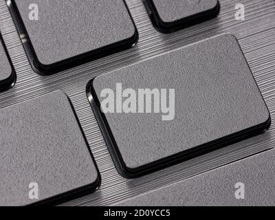 closeup blank key on computer keyboard without letters and signs Stock Photo