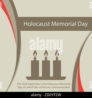 The 23rd September is the Holocaust Memorial Day, on which the victims are commemorated. Stock Vector