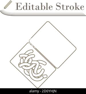 Icon Of Worm Container. Editable Stroke Simple Design. Vector Illustration. Stock Vector