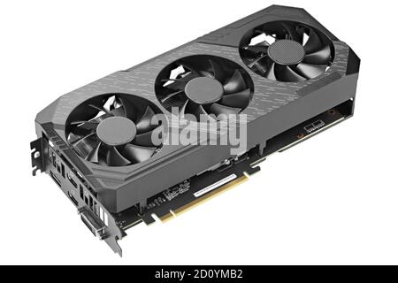 Game graphics card isolated on white background. File contains clipping path. Stock Photo
