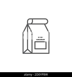 Fast food delivery paper bag vector icon symbol isolated on white background Stock Vector