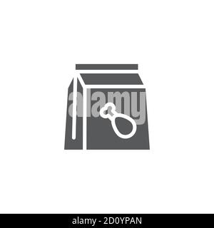 Fast food delivery paper bag vector icon symbol isolated on white background Stock Vector