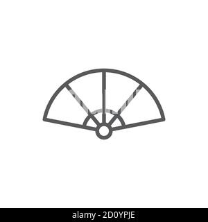 Folding Fan vector icon symbol isolated on white background Stock Vector