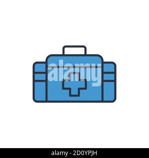 First aid kit vector icon symbol health isolated on white background Stock Vector