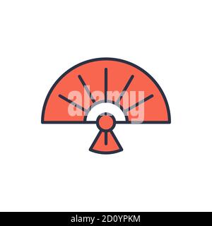 Folding Fan vector icon symbol isolated on white background Stock Vector