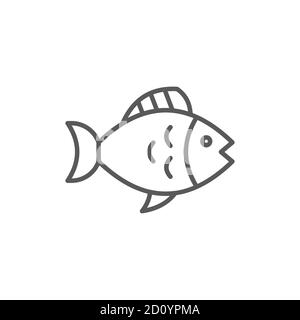 Fish vector icon symbol animal isolated on white background Stock Vector