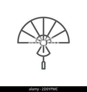 Folding Fan vector icon symbol isolated on white background Stock Vector