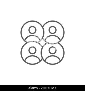 Group of four people vectoricon symbol isolated on white background Stock Vector