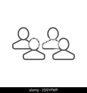 Group of four people vectoricon symbol isolated on white background Stock Vector